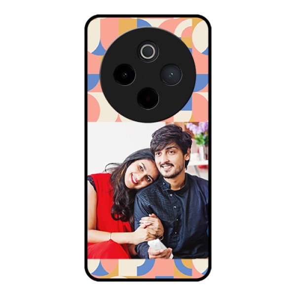 Vivo T4 5G Custom Glass Phone Case - Semi - Circle Maze Pattern Design