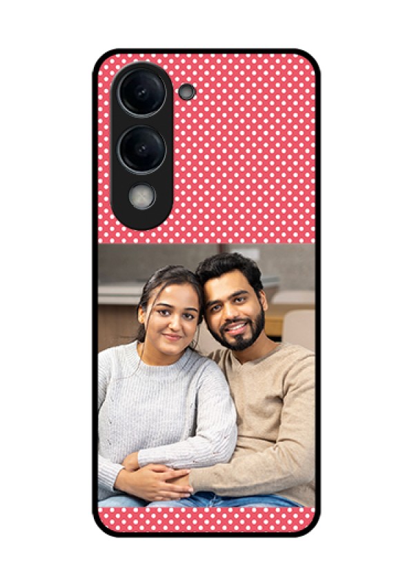 Vivo T4 Lite Custom Glass Phone Case - White Dotted Design