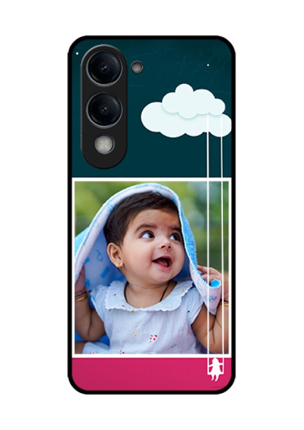 Vivo T4 Lite Custom Glass Phone Case - Cute Girl With Cloud Design