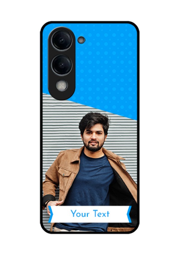 Vivo T4 Lite Custom Glass Phone Case - Simple Blue Color Design