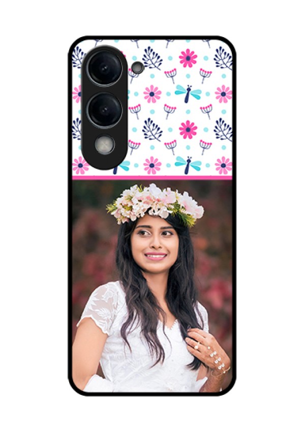 Vivo T4 Lite Custom Glass Phone Case - Colorful Flower Design