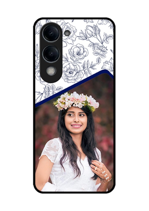 Vivo T4 Lite Custom Glass Phone Case - Classy Floral Design