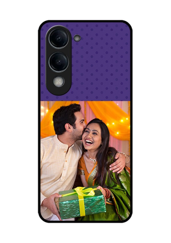 Vivo T4 Lite Custom Glass Phone Case - Violet Colored Pattern Design