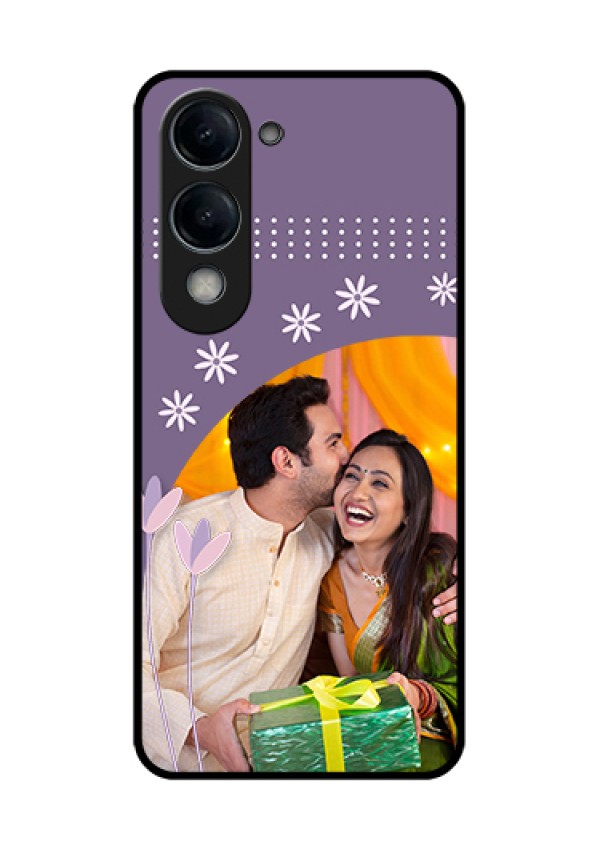 Vivo T4 Lite Custom Glass Phone Case - Lavender Flowers Design