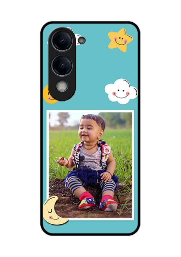 Vivo T4 Lite Custom Glass Phone Case - Smiley Kids Stars Design