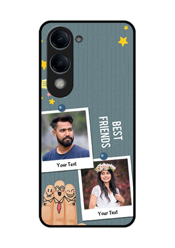 Vivo T4 Lite Custom Glass Phone Case - Sticky Frames And Friendship Design