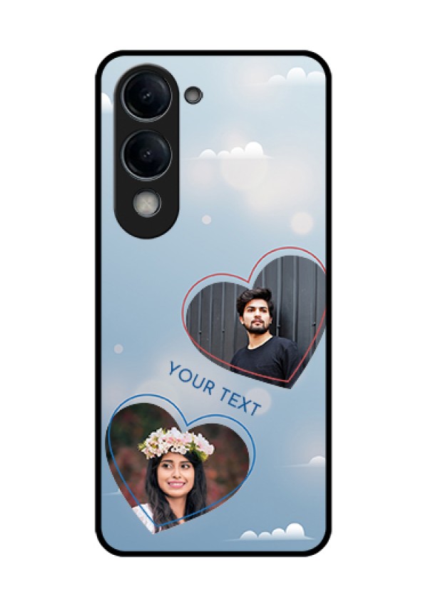 Vivo T4 Lite Custom Glass Phone Case - Blue Color Couple Design