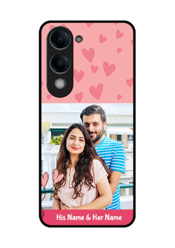 Vivo T4 Lite Custom Glass Phone Case - Love Design Peach Color