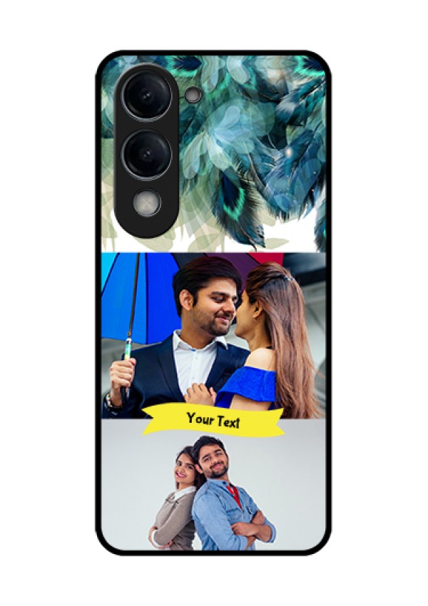 Vivo T4 Lite Custom Glass Phone Case - Image With Boho Peacock Feather Design