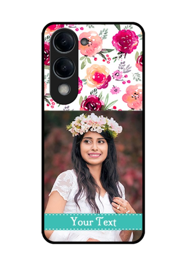 Vivo T4 Lite Custom Glass Phone Case - Water Colors Floral Design