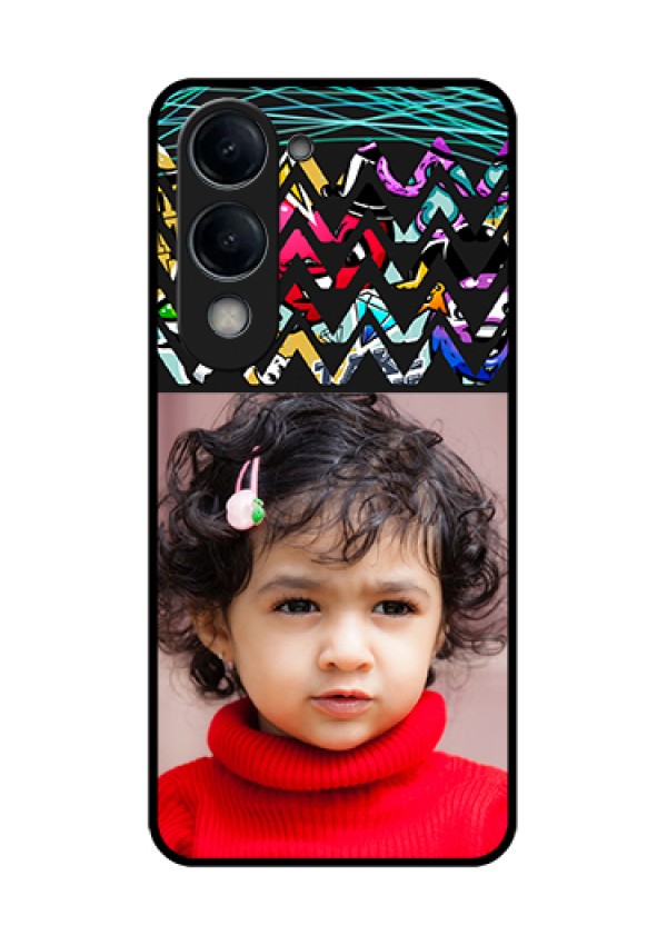 Vivo T4 Lite Custom Glass Phone Case - Neon Abstract Design