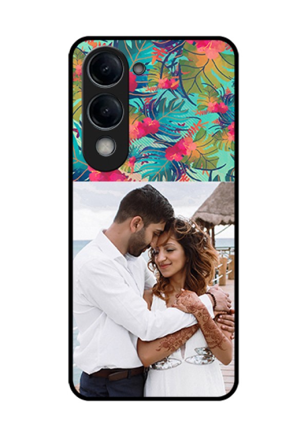 Vivo T4 Lite Custom Glass Phone Case - Watercolor Floral Design