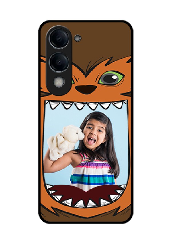 Vivo T4 Lite Custom Glass Phone Case - Owl Monster Back Case Design