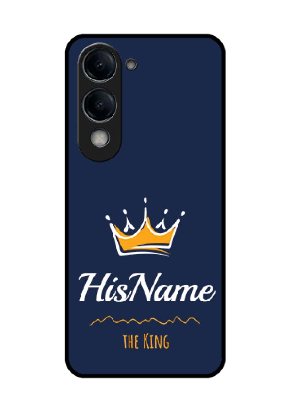Vivo T4 Lite Custom Glass Phone Case - King With Name Design