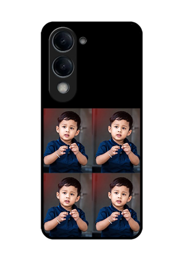 Vivo T4 Lite Custom Glass Phone Case - 4 Image Holder Design
