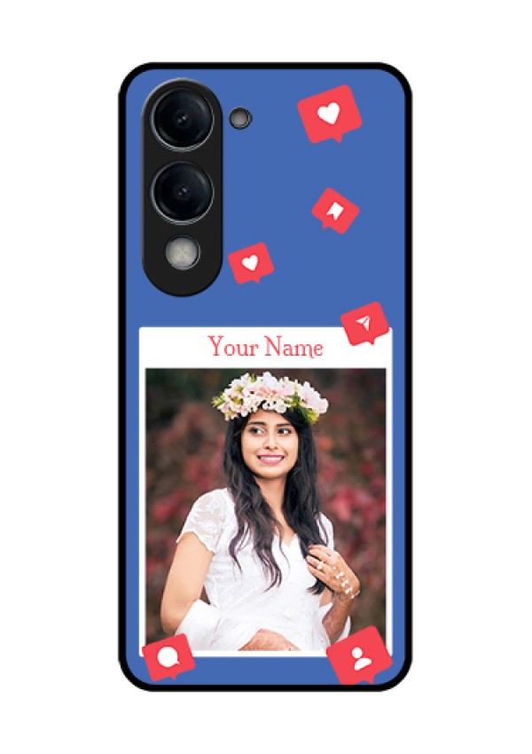Vivo T4 Lite Custom Glass Phone Case - Like Share And Comment Design