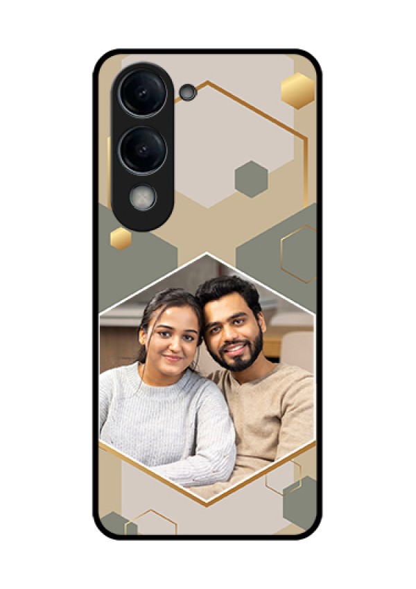 Vivo T4 Lite Custom Glass Phone Case - Stylish Hexagon Pattern Design