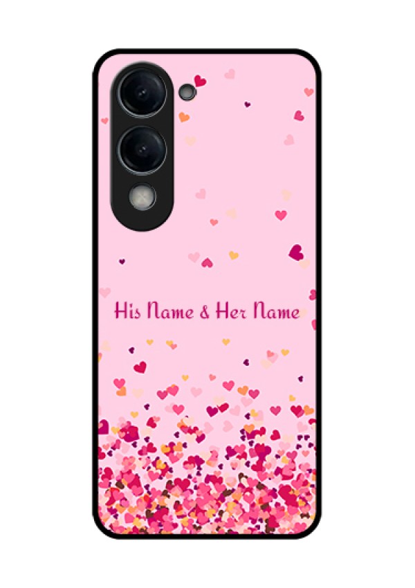 Vivo T4 Lite Custom Glass Phone Case - Floating Hearts Design