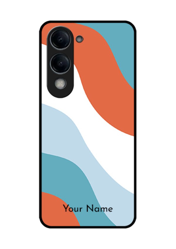 Vivo T4 Lite Custom Glass Phone Case - Coloured Waves Design