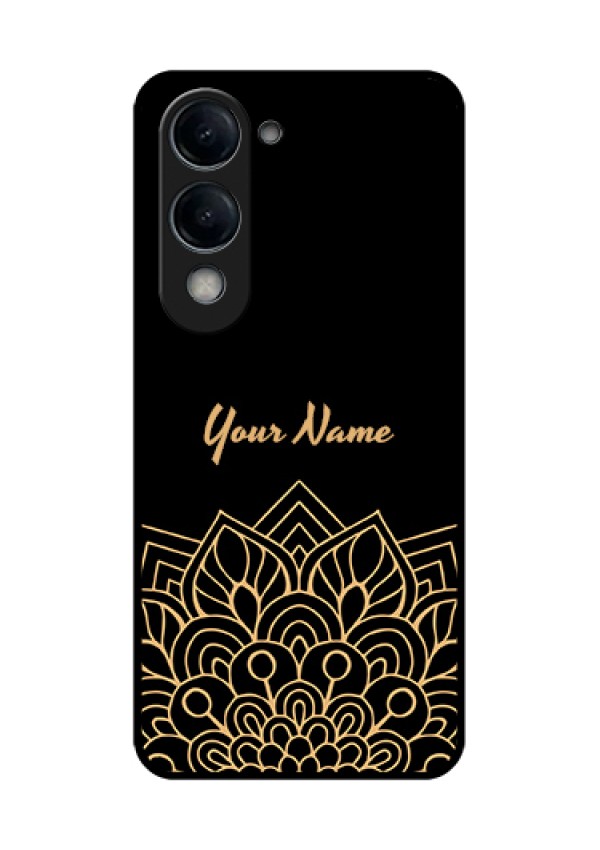 Vivo T4 Lite Custom Glass Phone Case - Golden Mandala Design