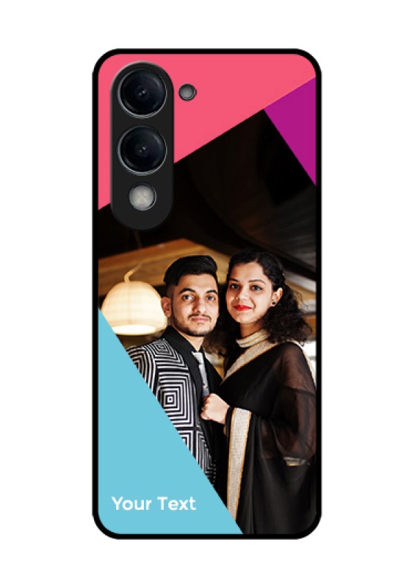 Vivo T4 Lite Custom Glass Phone Case - Stacked Triple Colour Design