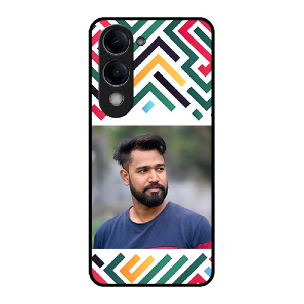 Vivo T4 Lite Custom Glass Phone Case - Colorful Maze Pattern Design Vivo T4 Lite Custom Glass Phone Case - Colorful Maze Pattern Design