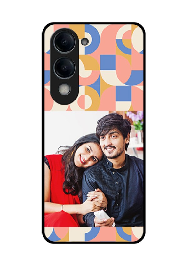 Vivo T4 Lite Custom Glass Phone Case - Semi - Circle Maze Pattern Design