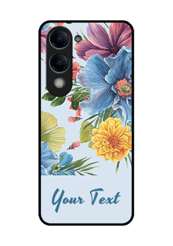 Vivo T4 Lite Custom Glass Phone Case - Stunning Watercolored Flowers Painting Design
