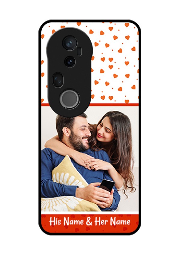 Vivo T4 Ultra 5G Custom Glass Phone Case - Orange Love Symbol Design