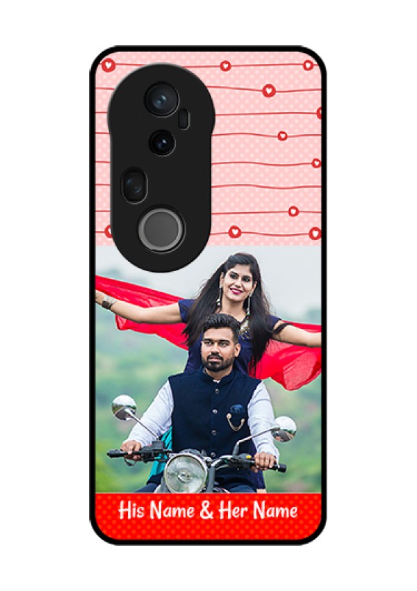 Vivo T4 Ultra 5G Custom Glass Phone Case - Red Pattern Case Design