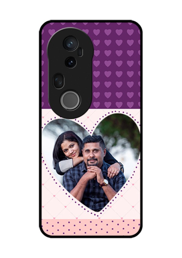 Vivo T4 Ultra 5G Custom Glass Phone Case - Violet Love Dots Design
