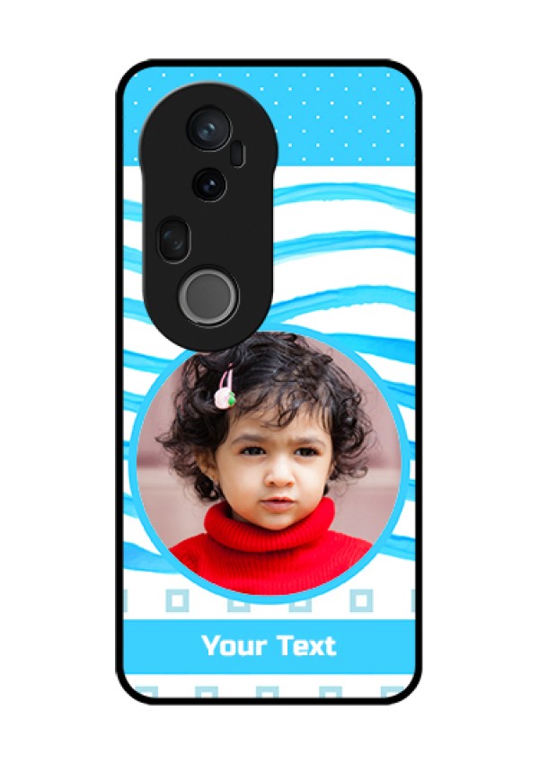 Vivo T4 Ultra 5G Custom Glass Phone Case - Simple Blue Case Design
