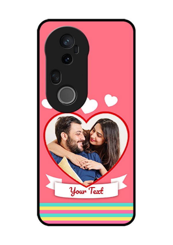Vivo T4 Ultra 5G Custom Glass Phone Case - Love Shapes Doodle Design
