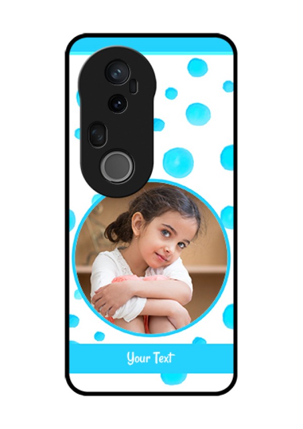 Vivo T4 Ultra 5G Custom Glass Phone Case - Blue Bubbles Pattern Design