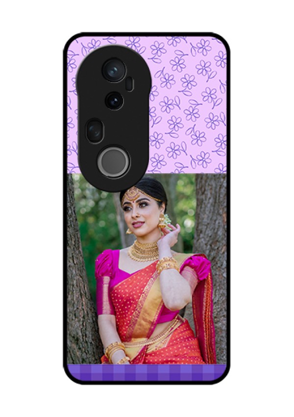 Vivo T4 Ultra 5G Custom Glass Phone Case - Purple Floral Design