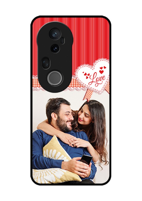 Vivo T4 Ultra 5G Custom Glass Phone Case - Red Love Pattern Design