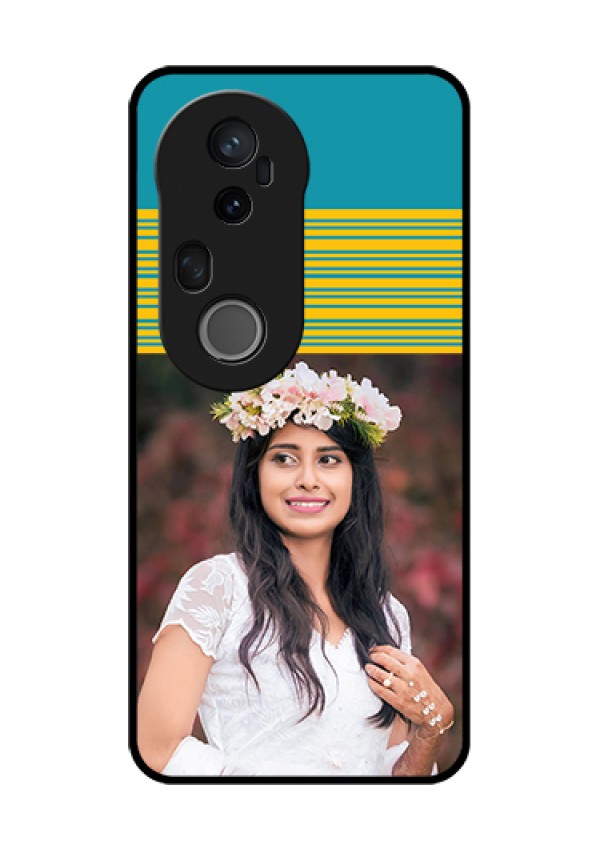 Vivo T4 Ultra 5G Custom Glass Phone Case - Yellow & Blue Design