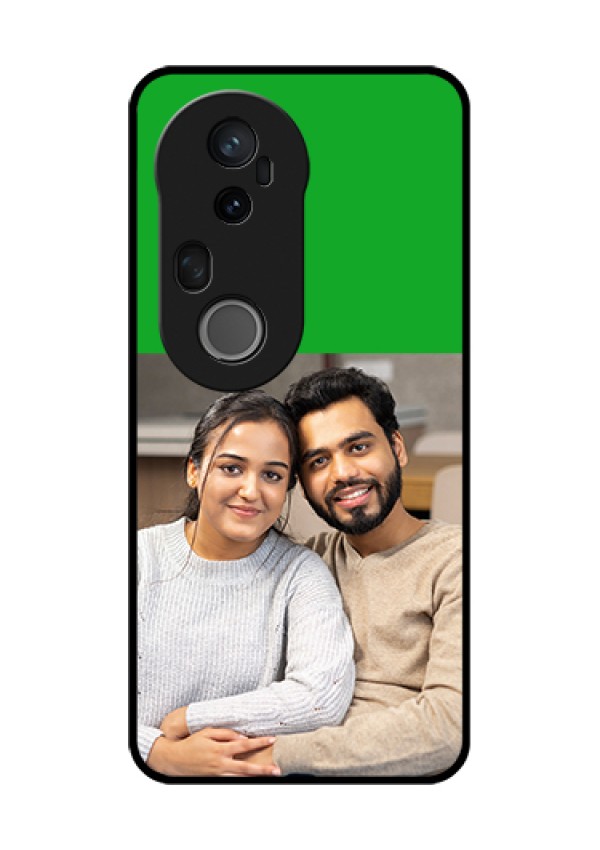 Vivo T4 Ultra 5G Custom Glass Phone Case - Green Pattern Design
