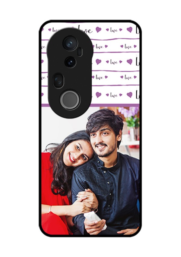 Vivo T4 Ultra 5G Custom Glass Phone Case - Couples Heart Design