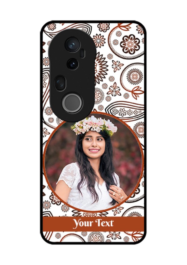 Vivo T4 Ultra 5G Custom Glass Phone Case - Abstract Flower Design