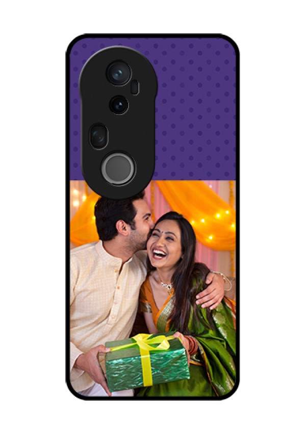 Vivo T4 Ultra 5G Custom Glass Phone Case - Violet Colored Pattern Design