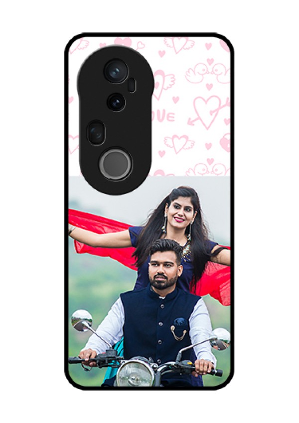 Vivo T4 Ultra 5G Custom Glass Phone Case - Pink Flying Heart Design