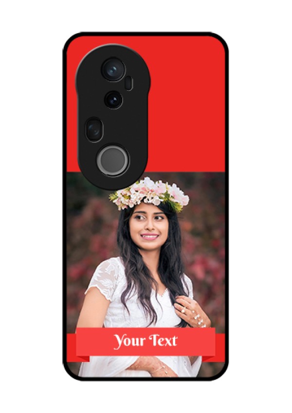 Vivo T4 Ultra 5G Custom Glass Phone Case - Simple Red Color Design