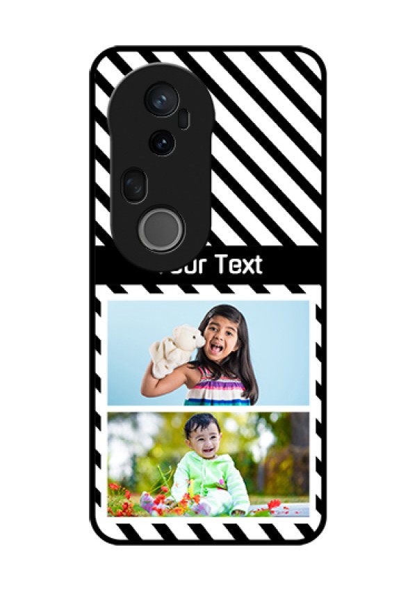 Vivo T4 Ultra 5G Custom Glass Phone Case - Black And White Stripes Design
