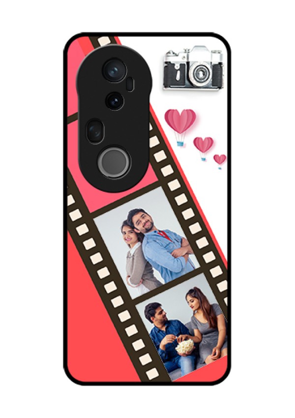 Vivo T4 Ultra 5G Custom Glass Phone Case - 3 Image Holder With Film Reel