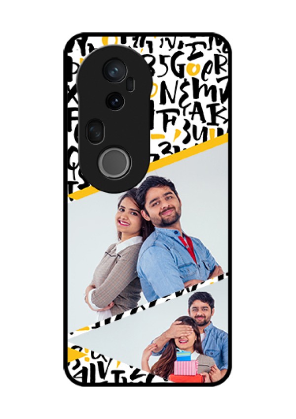 Vivo T4 Ultra 5G Custom Glass Phone Case - Letters Pattern Design