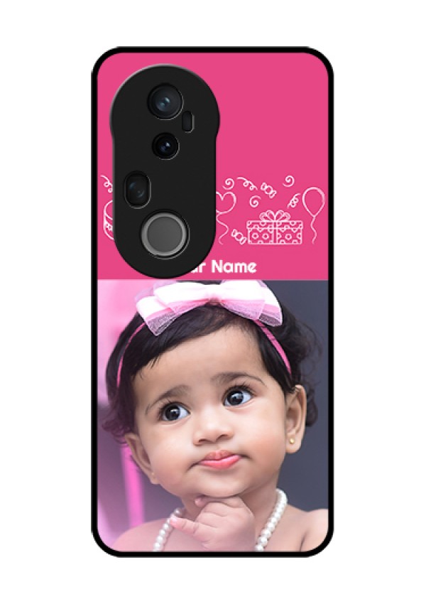 Vivo T4 Ultra 5G Custom Glass Phone Case - With Birthday Line Art Design