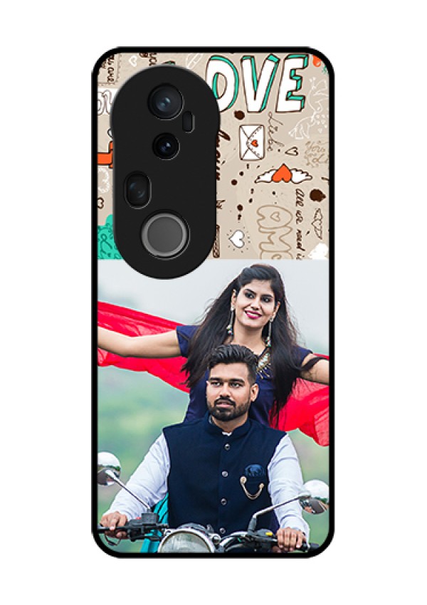 Vivo T4 Ultra 5G Custom Glass Phone Case - Love Doodle Pattern