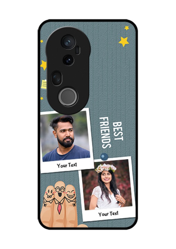 Vivo T4 Ultra 5G Custom Glass Phone Case - Sticky Frames And Friendship Design