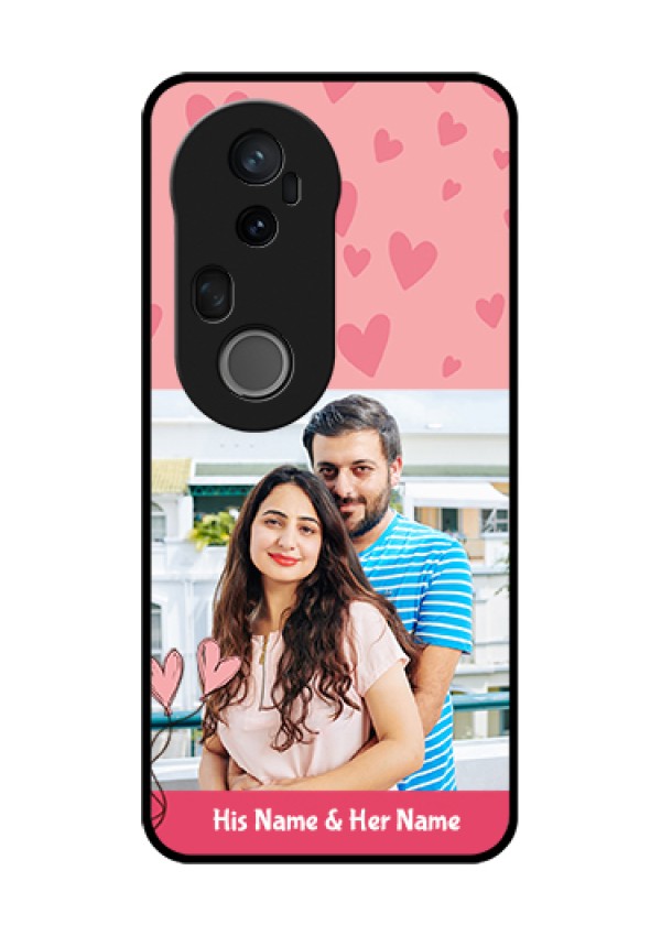 Vivo T4 Ultra 5G Custom Glass Phone Case - Love Design Peach Color